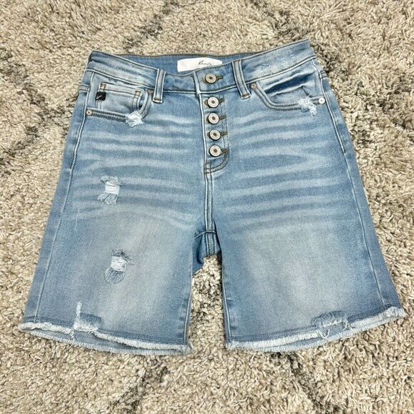 Kancan Women’s Button Fly High Rise Stretch Denim Shorts Size Small NEW - Picture 1 of 5